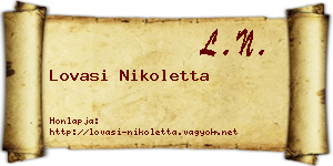 Lovasi Nikoletta névjegykártya