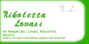 nikoletta lovasi business card